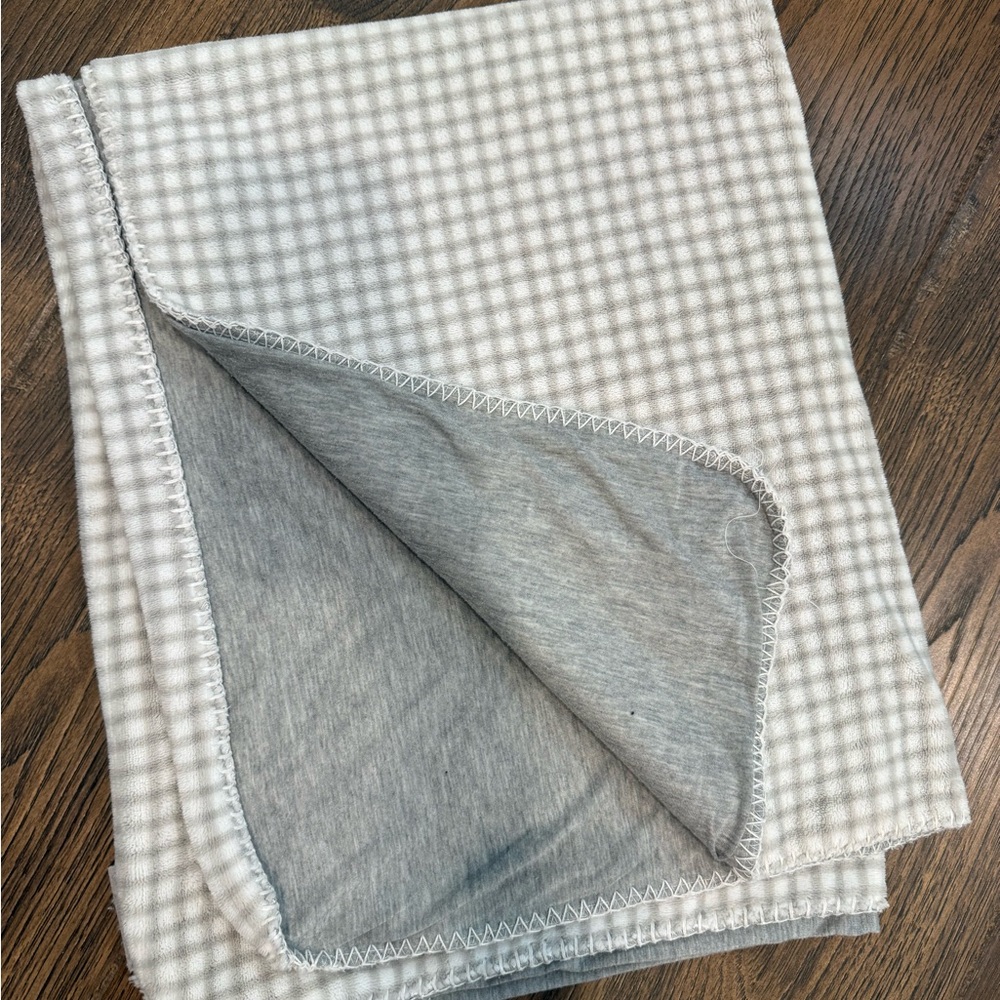 Gray and White Gingham Blanket